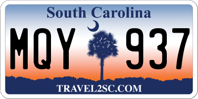 SC license plate MQY937