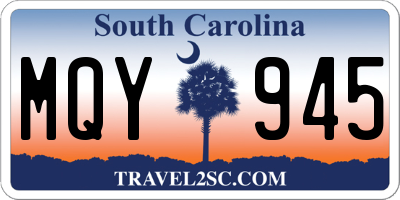 SC license plate MQY945