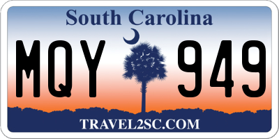 SC license plate MQY949