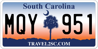 SC license plate MQY951