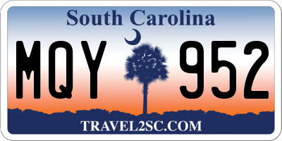SC license plate MQY952