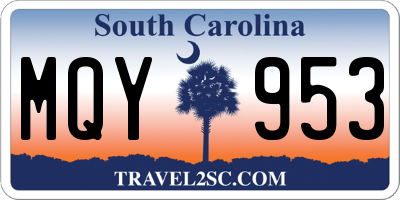 SC license plate MQY953