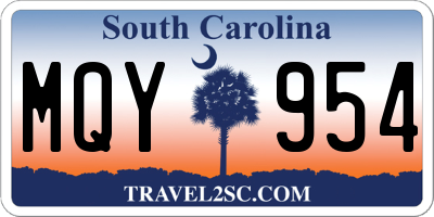 SC license plate MQY954