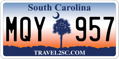 SC license plate MQY957