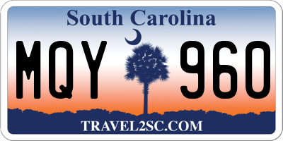 SC license plate MQY960