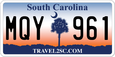 SC license plate MQY961