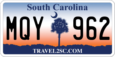 SC license plate MQY962