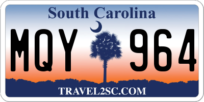 SC license plate MQY964