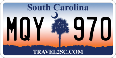 SC license plate MQY970