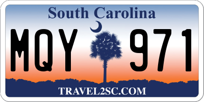 SC license plate MQY971