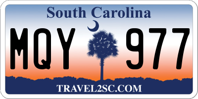 SC license plate MQY977