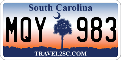 SC license plate MQY983
