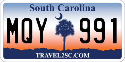 SC license plate MQY991