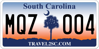 SC license plate MQZ004