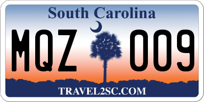 SC license plate MQZ009
