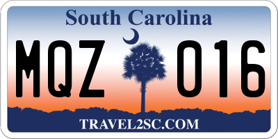 SC license plate MQZ016