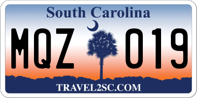 SC license plate MQZ019