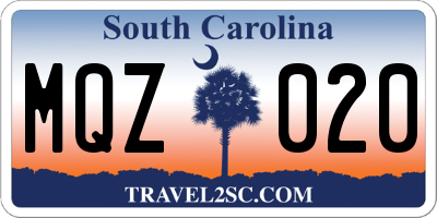 SC license plate MQZ020
