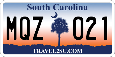 SC license plate MQZ021