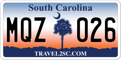 SC license plate MQZ026