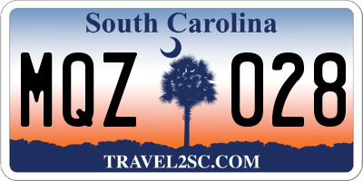 SC license plate MQZ028