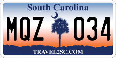 SC license plate MQZ034