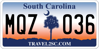 SC license plate MQZ036