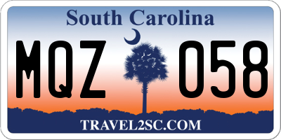 SC license plate MQZ058