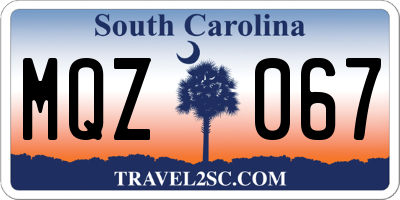 SC license plate MQZ067