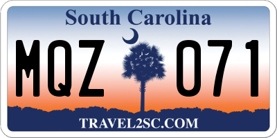 SC license plate MQZ071