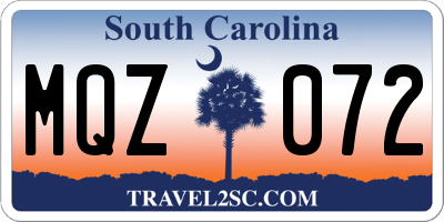 SC license plate MQZ072