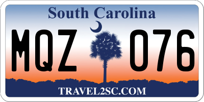 SC license plate MQZ076