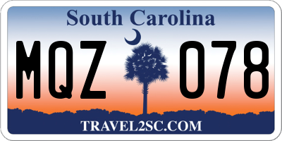 SC license plate MQZ078