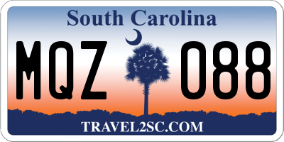 SC license plate MQZ088