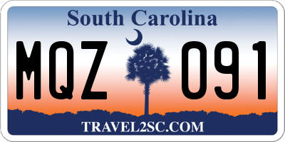 SC license plate MQZ091