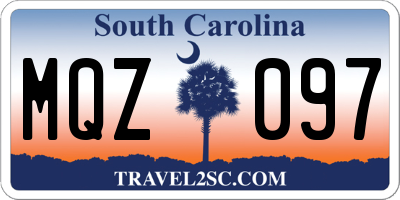 SC license plate MQZ097