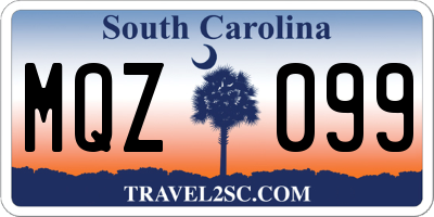 SC license plate MQZ099