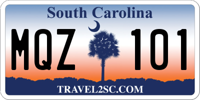 SC license plate MQZ101