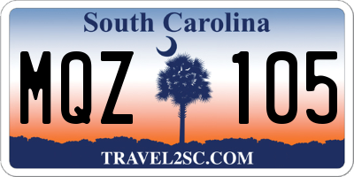 SC license plate MQZ105