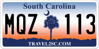 SC license plate MQZ113