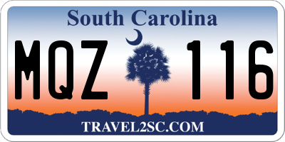 SC license plate MQZ116
