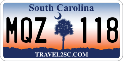 SC license plate MQZ118
