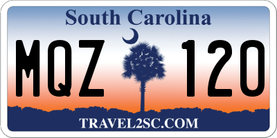 SC license plate MQZ120