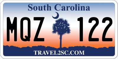 SC license plate MQZ122