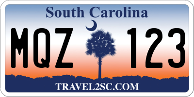 SC license plate MQZ123