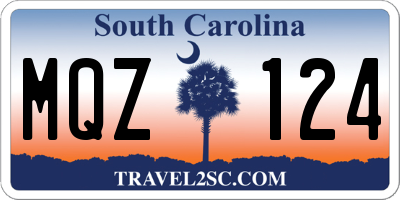 SC license plate MQZ124