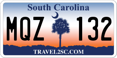 SC license plate MQZ132