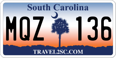 SC license plate MQZ136