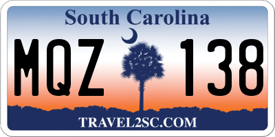 SC license plate MQZ138