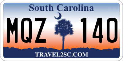 SC license plate MQZ140